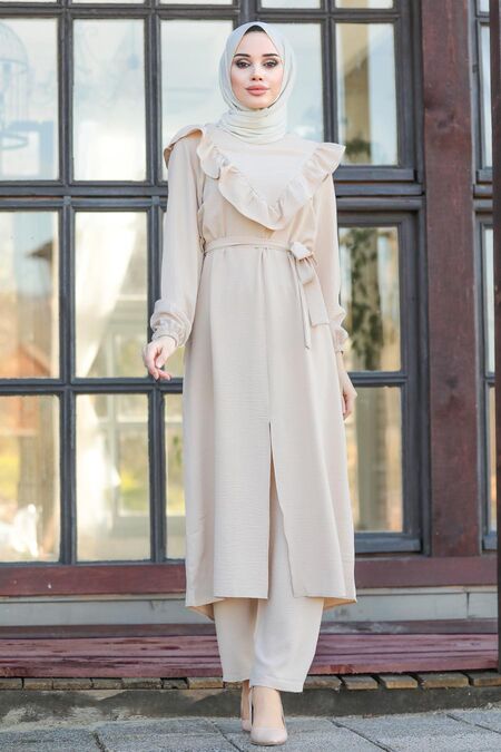 Beige Hijab Dual Suit Dress 1326bej Neva