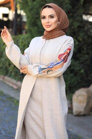 Beige Hijab Dual Suit Dress 2200BEJ - 2