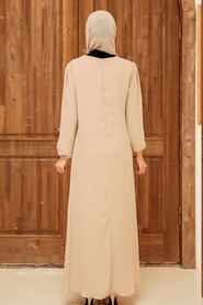  Modern Beige Islamic Long Sleeve Dress 12951BEJ - 2