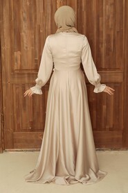  Stylish Beige Islamic Clothing Engagement Dress 3389BEJ - 2