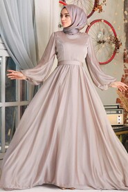  Elegant Beige Islamic Clothing Evening Gown 5215BEJ - 1