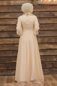  Plus Size Beige Islamic Wedding Gown 5478BEJ - 3