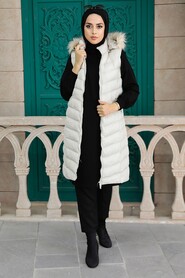 Beige Hijab Inflatable Vest 1025BEJ - 1