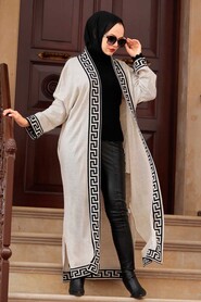 Beige Hijab Knitwear Cardigan 3049BEJ - 1