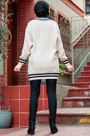 Beige Hijab Knitwear Jumper 7854BEJ - 4