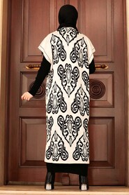 Beige Hijab Knitwear Suit Dress 3178BEJ - 2