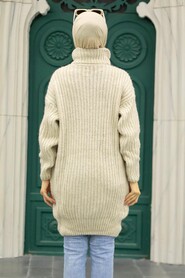 Beige Hijab Knitwear Sweater 30051BEJ - 2