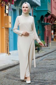 Beige Hijab Overalls 91080BEJ - 1