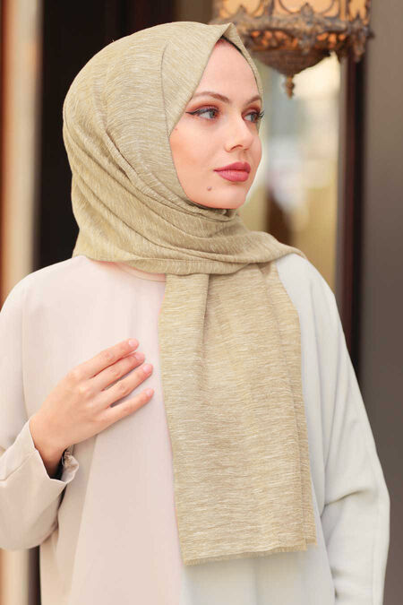 Beige Hijab Shawl 4695BEJ - NEVA STYLE