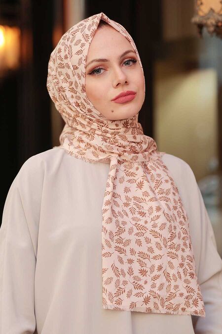 Beige Hijab Shawl 50291BEJ - NEVA STYLE