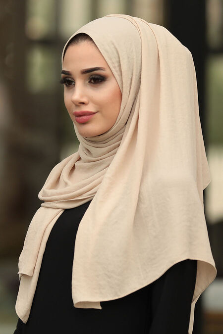Beige Hijab Shawl 7513BEJ - NEVA STYLE