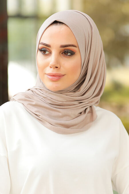 Beige Hijab Shawl 7528BEJ - NEVA STYLE