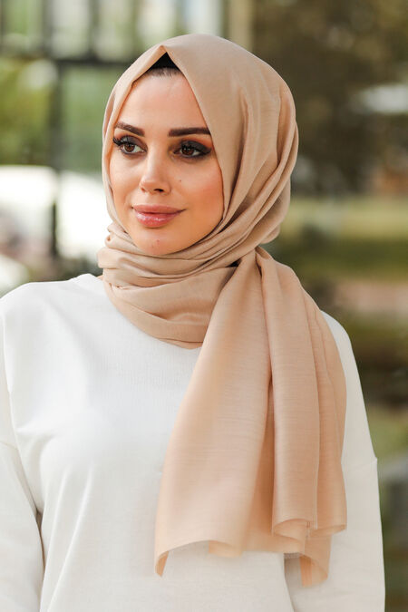 Beige Hijab Shawl 7548BEJ - NEVA STYLE