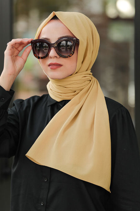 Beige Hijab Shawl 7550BEJ - NEVA STYLE