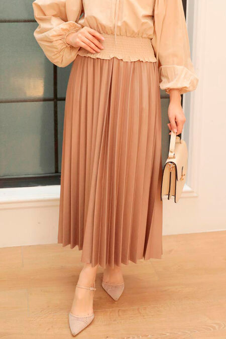 Beige Hijab Skirt 4892BEJ - NEVA STYLE
