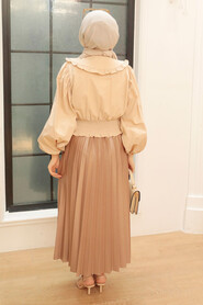 Beige Hijab Skirt 4892BEJ - 5