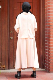 Beige Hijab Suit Dress 1152BEJ - 2