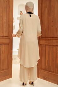 Beige Hijab Suit Dress 12510BEJ - 2