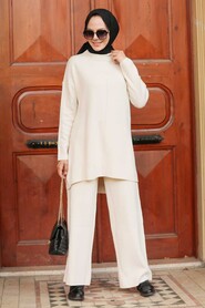 Beige Hijab Suit Dress 1927BEJ - 2