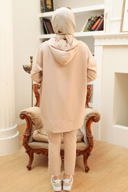 Beige Hijab Suit Dress 21039BEJ - 7