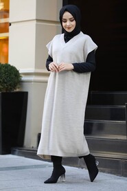 Beige Hijab Sweater 10111BEJ - 1