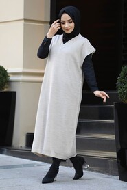 Beige Hijab Sweater 10111BEJ - 2