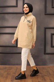Beige Hijab Sweatshirt & Tunic 3113BEJ - 1