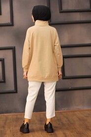 Beige Hijab Sweatshirt & Tunic 3113BEJ - 2