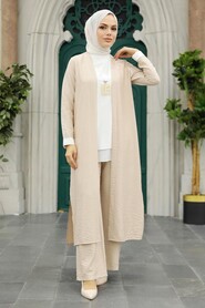 Beige Hijab Triple Suit 5223BEJ - 1