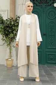 Beige Hijab Triple Suit 52341BEJ - 2