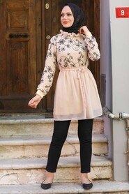 Beige Hijab Tunic 1404BEJ - 1