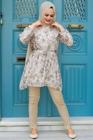 Beige Hijab Tunic 20390BEJ - 1