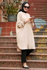 Beige Hijab Tunic 2433BEJ - 1