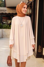 Beige Hijab Tunic 2443BEJ - 1