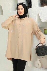 Beige Hijab Tunic 3792BEJ - 1
