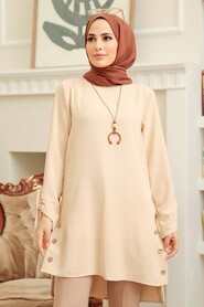 Beige Hijab Tunic 4044BEJ - 1