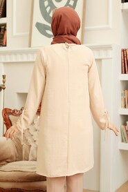 Beige Hijab Tunic 4044BEJ - 3