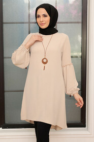 Beige Hijab Tunic 40661BEJ - 1