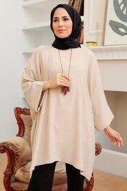 Beige Hijab Tunic 40760BEJ - 3