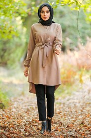 Beige Hijab Tunic 4680BEJ - 1