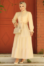 Beige Long Sleeve Dress 617BEJ - 2