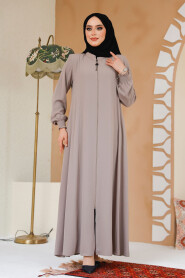 Beige Modest Abaya 45294BEJ - 3