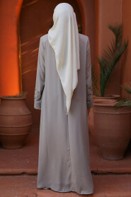 Beige Modest Abaya For Women 29107BEJ - 3