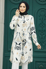 Beige Modest Top 11676BEJ - 1