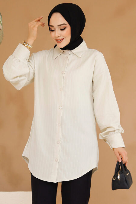 Beige Modest Top 30702BEJ - NEVA STYLE