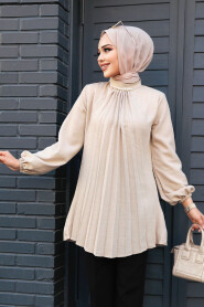 Beige Modest Top 41391BEJ - 1