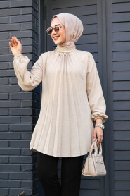 Beige Modest Top 41391BEJ - 3