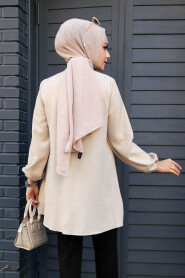 Beige Modest Top 41391BEJ - 4