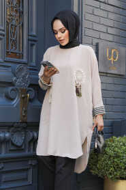 Beige Modest Top 651BEJ - 1