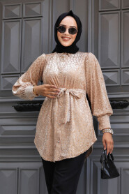 Beige Modest Top 92670BEJ - 1